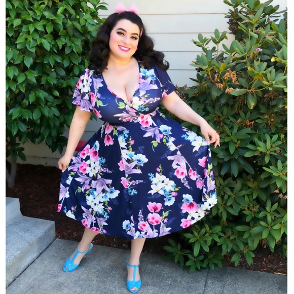 lady voluptuous lyra dress navy